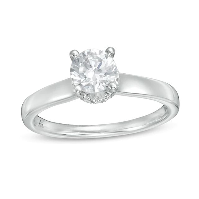 7/8 CT. T.w. Diamond Frame Engagement Ring in 14K White Gold (I/I2)