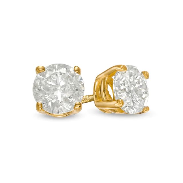 1 CT. T.w. Diamond Solitaire Stud Earrings in 10K Gold (I/I3)