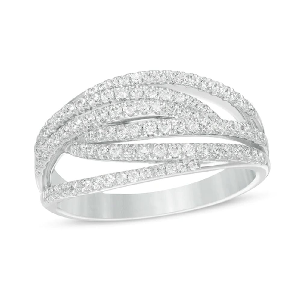 1/2 CT. T.w. Diamond Intertwined Multi-Row Ring in 10K White Gold