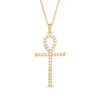 1/3 CT. T.w. Diamond Ankh Cross Pendant in 10K Gold