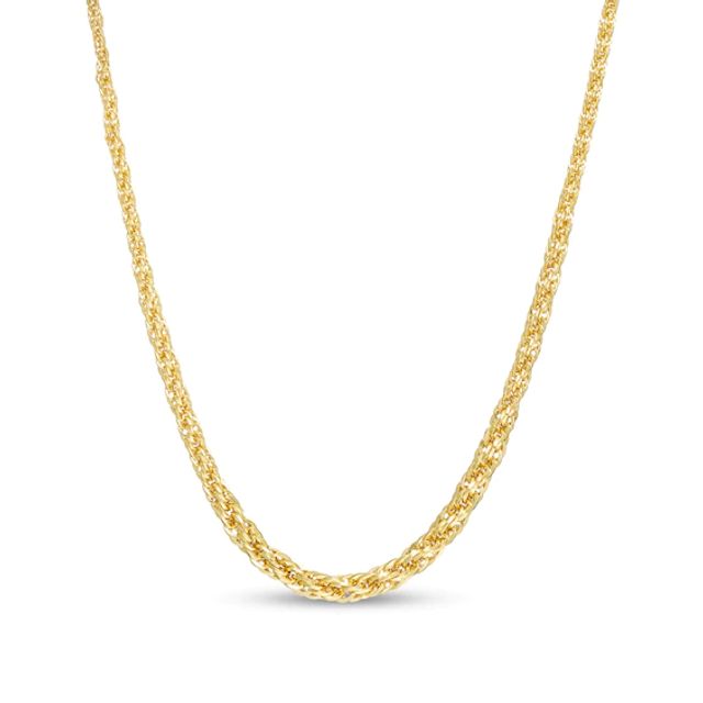 Ladies' Graduated Rope Chain Necklace in Hollow 10K Gold - 18"