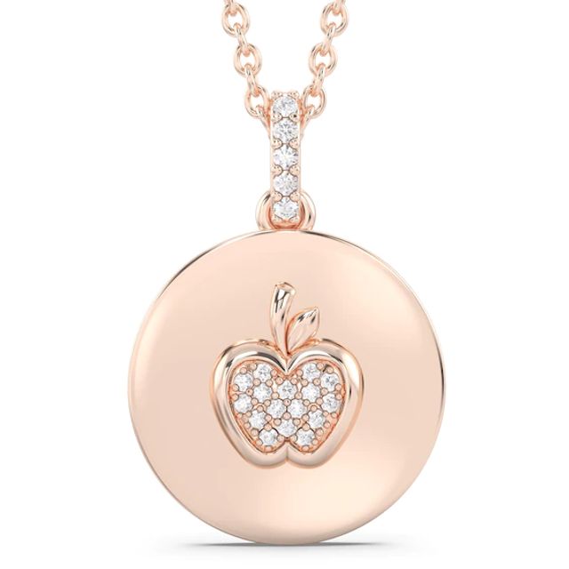 Enchanted Disney Snow White 1/20 CT. T.w. Diamond Apple Disc Pendant in 10K Gold (1 Line)