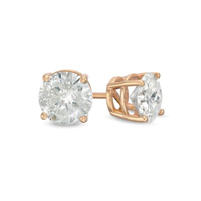 1-1/2 CT. T.w. Diamond Solitaire Stud Earrings in 10K Gold (I/I3)