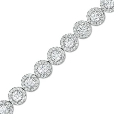 Zales Private Collection 4 CT. T.w. Certified Diamond Tennis Bracelet in 14K White Gold (F/I2) - 7.25"