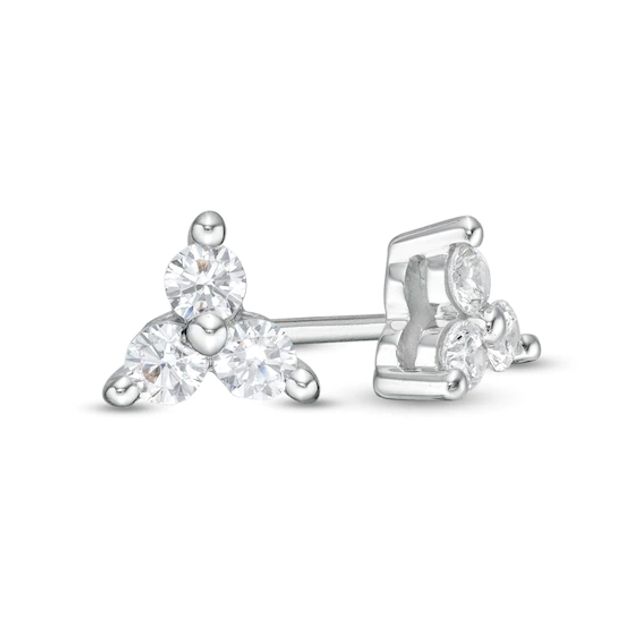 1/4 CT. T.w. Diamond Trio Stud Earrings in 10K White Gold