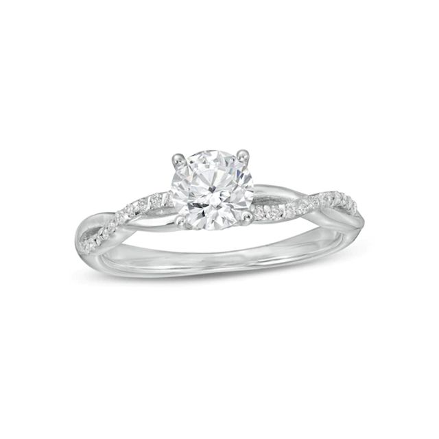 1 CT. T.w. Diamond Twist Shank Engagement Ring in Platinum