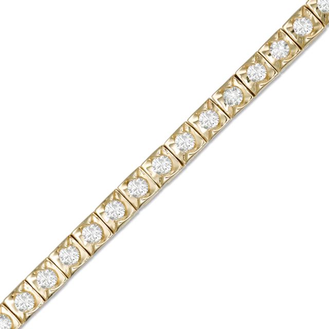 3 CT. T.w. Diamond Cushion Frame Tennis Bracelet in 10K Gold