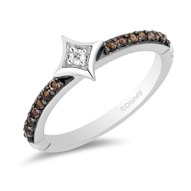 Enchanted Disney Ultimate Princess Celebration Pocahontas Smoky Quartz and Diamond Accent Star Ring in Sterling Silver