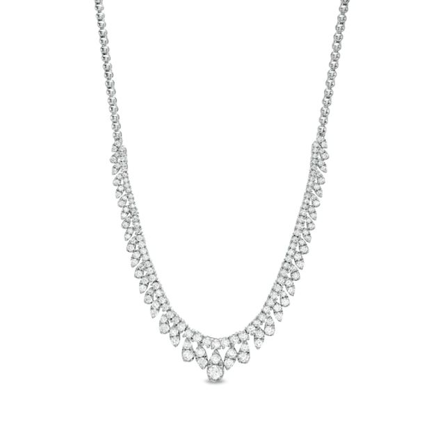 4 CT. T.w. Diamond Graduated Double Row Necklace in 10K White Gold â 17"