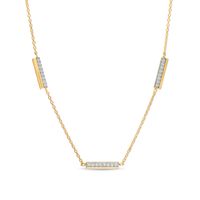 1/10 CT. T.w. Diamond Triple Bar Necklace in 10K Gold - 17"
