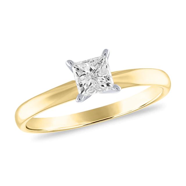 1/2 CT. Princess-Cut Diamond Solitaire Engagement Ring in 14K Gold (I/I2)