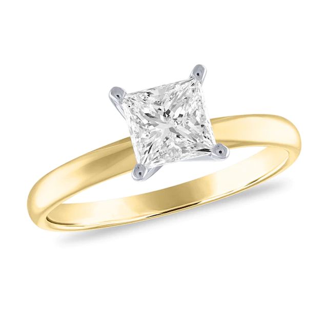 1-1/2 CT. Certified Princess-Cut Diamond Solitaire Engagement Ring in 14K Gold (I/I2)