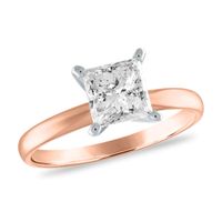 2 CT. Certified Princess-Cut Diamond Solitaire Engagement Ring in 14K Rose Gold (I/I2)