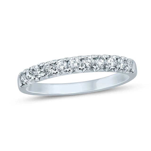 1/2 CT. T.w. Diamond Eleven Stone Anniversary Band in 14K White Gold