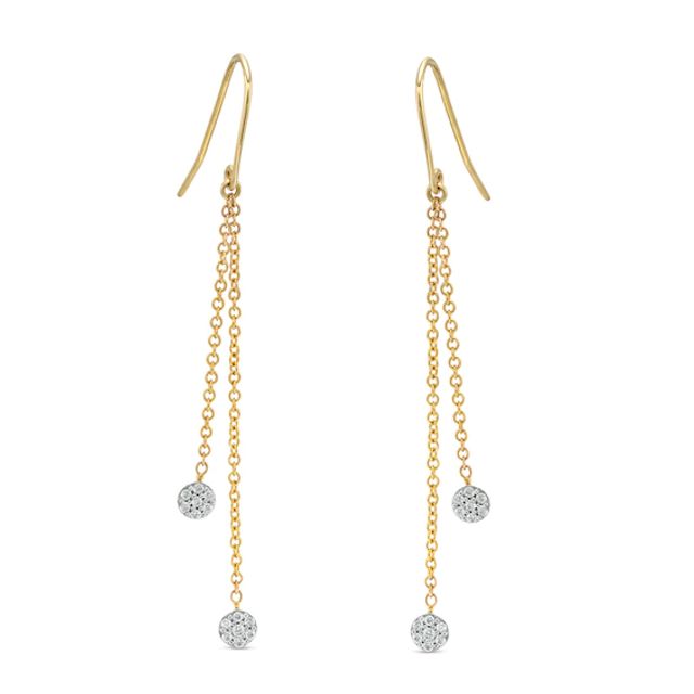 1/6 CT. T.w. Diamond Circle Drop Earrings in 10K Gold