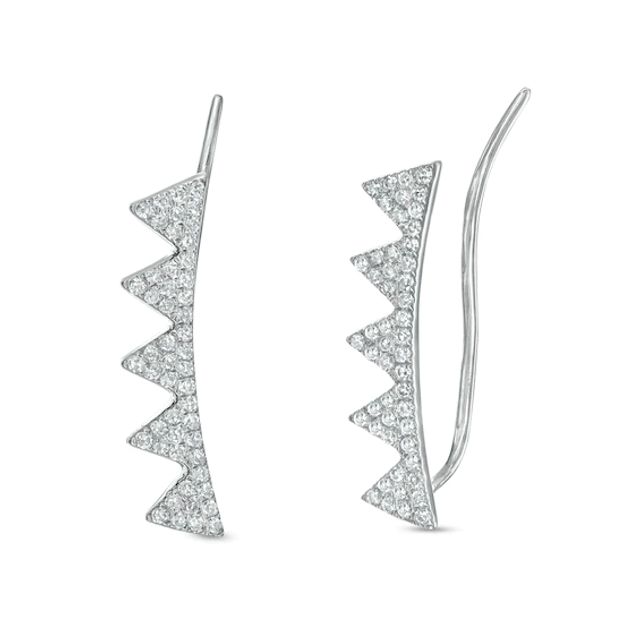 1/5 CT. T.w. Diamond Triangle Crawler Earrings in 10K White Gold