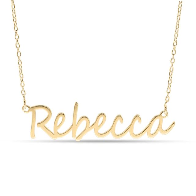 Cursive Name Necklace in Sterling Silver with 10K Gold Plate (1 Line)