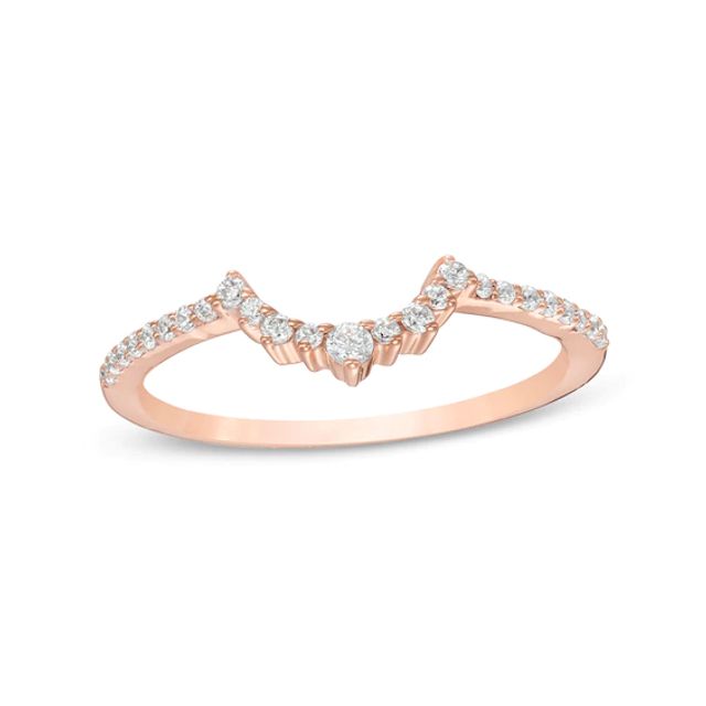 1/6 CT. T.w. Diamond Contour Anniversary Band in 10K Rose Gold