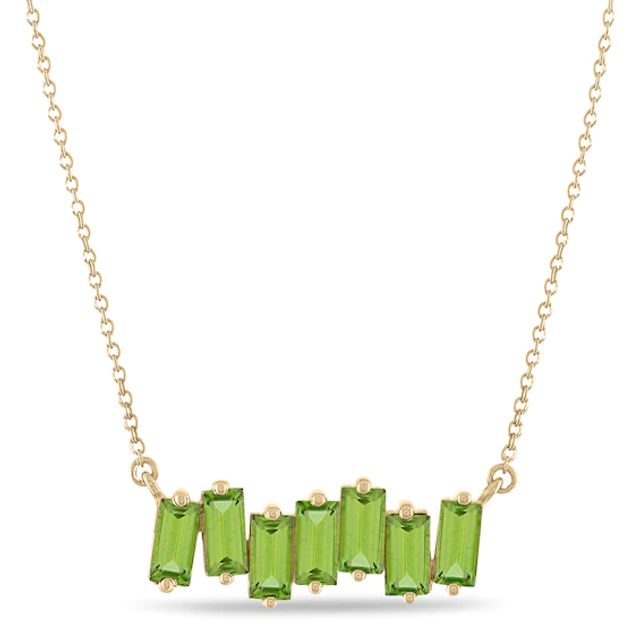 Tailor + Youâ¢ Baguette Birthstone Scatter Necklace (1 Stone)