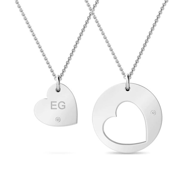 Tailor + Youâ¢ Engravable Heart Two Piece Pendant (2 Lines)