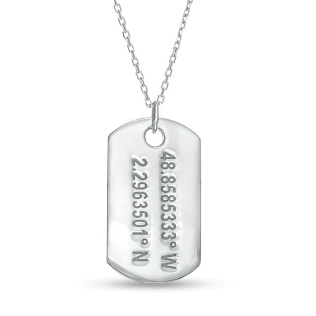 Tailor + Youâ¢ Engravable Coordinates Dog Tag (1 Location and Line)