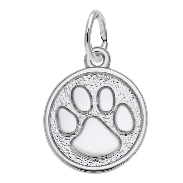 Rembrandt CharmsÂ® Paw Print Disc in Sterling Silver