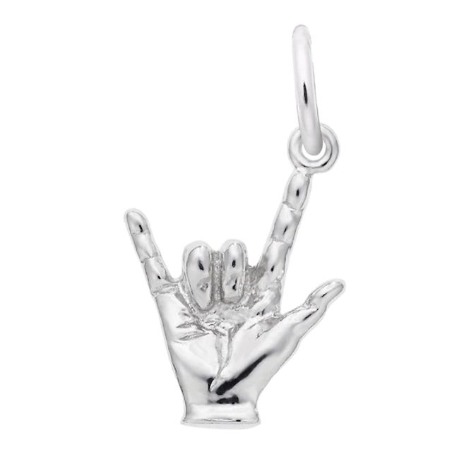 Rembrandt CharmsÂ® "I Love You" Hand Sign in Sterling Silver