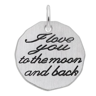 Rembrandt CharmsÂ® "I love you to the moon and back" Disc in Sterling Silver