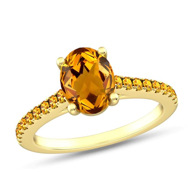 Oval Citrine Ring in 10K Gold