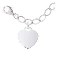 Rembrandt CharmsÂ® Heart-Shaped Disc Bracelet in Sterling Silver