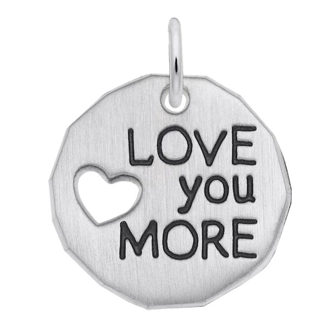 Rembrandt CharmsÂ® "Love you More" Disc in Sterling Silver