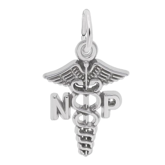 Rembrandt CharmsÂ® "Np" Caduceus in Sterling Silver