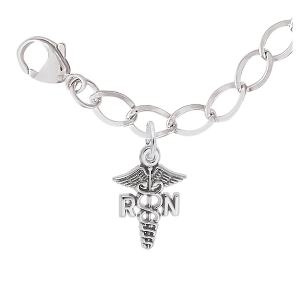 Rembrandt Charms® Caduceus Link Chain Bracelet in Sterling Silver - 7.0"