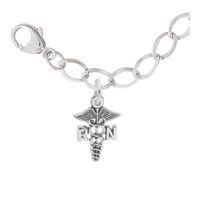 Rembrandt CharmsÂ® Caduceus Link Chain Bracelet in Sterling Silver - 7.0"