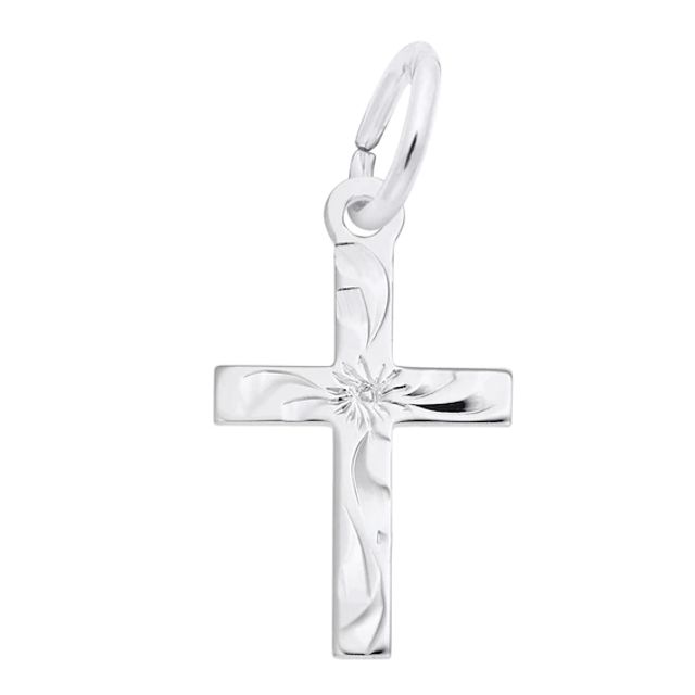 Rembrandt CharmsÂ® Textured Cross in Sterling Silver