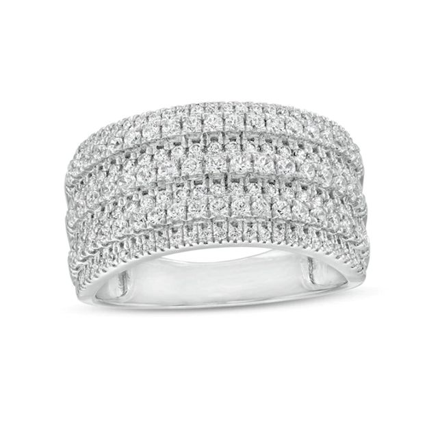 1 CT. T.w. Diamond Multi-Row Anniversary Band in 10K White Gold