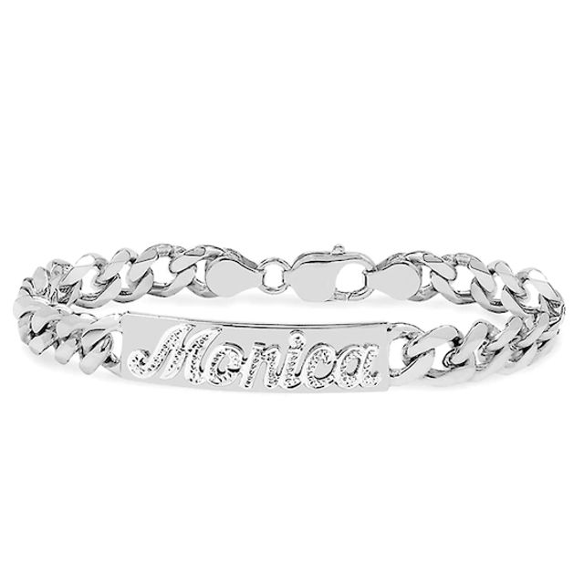 Embossed Script Name ID Bracelet (1 Line)