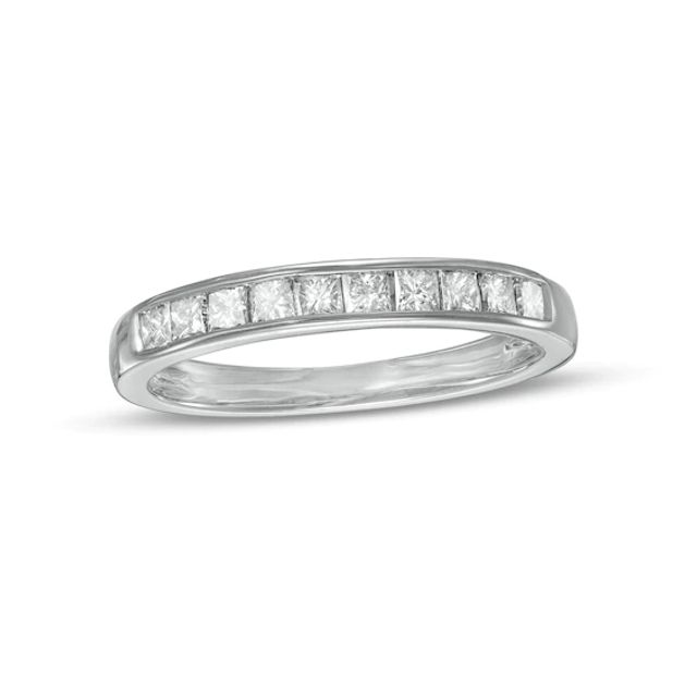 1/2 CT. T.w. Princess-Cut Diamond Ten Stone Anniversary Band in 10K White Gold