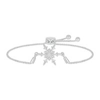 Diamond Accent Snowflake Bolo Bracelet in Sterling Silver â 9.5"