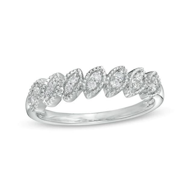 1/10 CT. T.w. Diamond Marquise-Shaped Ring in 10K White Gold