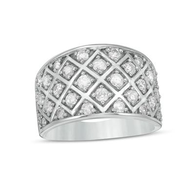 1 CT. T.w. Diamond Quilt Anniversary Band in Sterling Silver