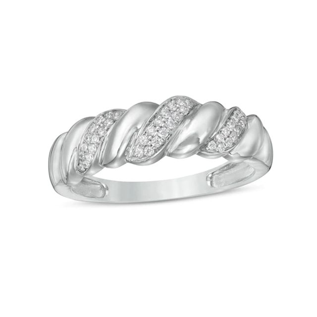 1/8 CT. T.w. Diamond Twist Anniversary Band in Sterling Silver