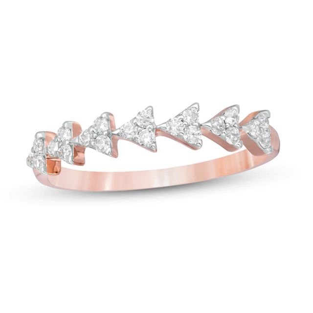 1/4 CT. T.w. Diamond Multi-Triangle Stackable Anniversary Band in 10K Rose Gold