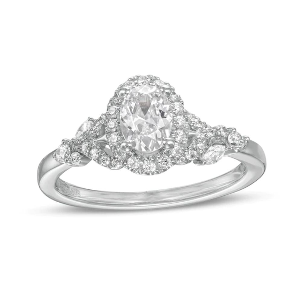 Peoples Jewellers Vera Wang Love Collection 0.95 CT. T.W. Princess-Cut  Diamond Split Shank Frame Engagement Ring in 14K White Gold|Peoples  Jewellers | Kingsway Mall