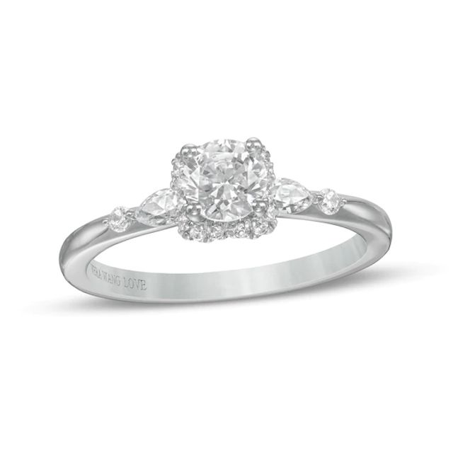 Vera Wang Love Collection 3/4 CT. T.w. Diamond Clover-Shaped Frame Engagement Ring in 14K White Gold