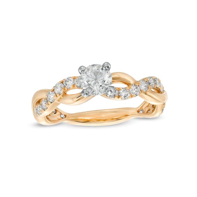1 CT. T.w. Diamond Twist Shank Engagement Ring in 14K Gold
