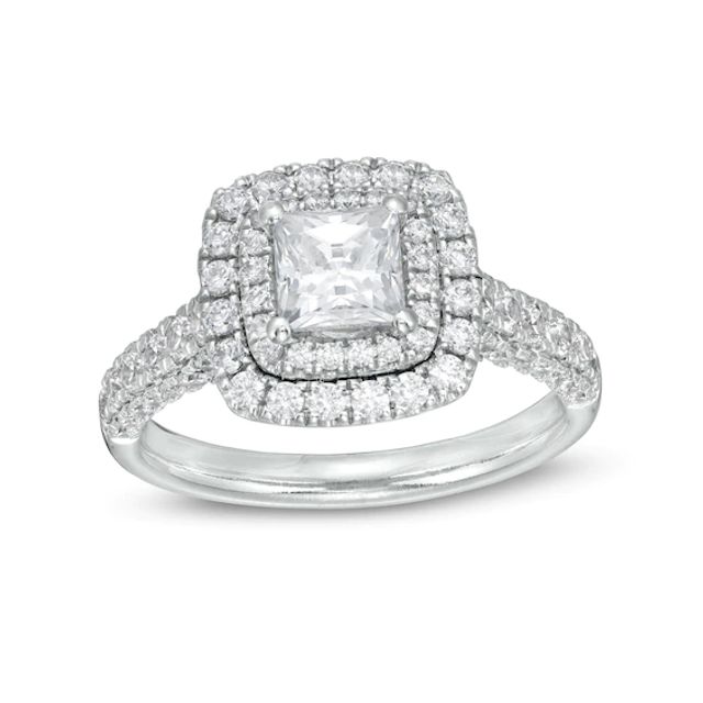 2 CT. T.w. Certified Princess-Cut Diamond Frame Engagement Ring in Platinum (I/Si2)