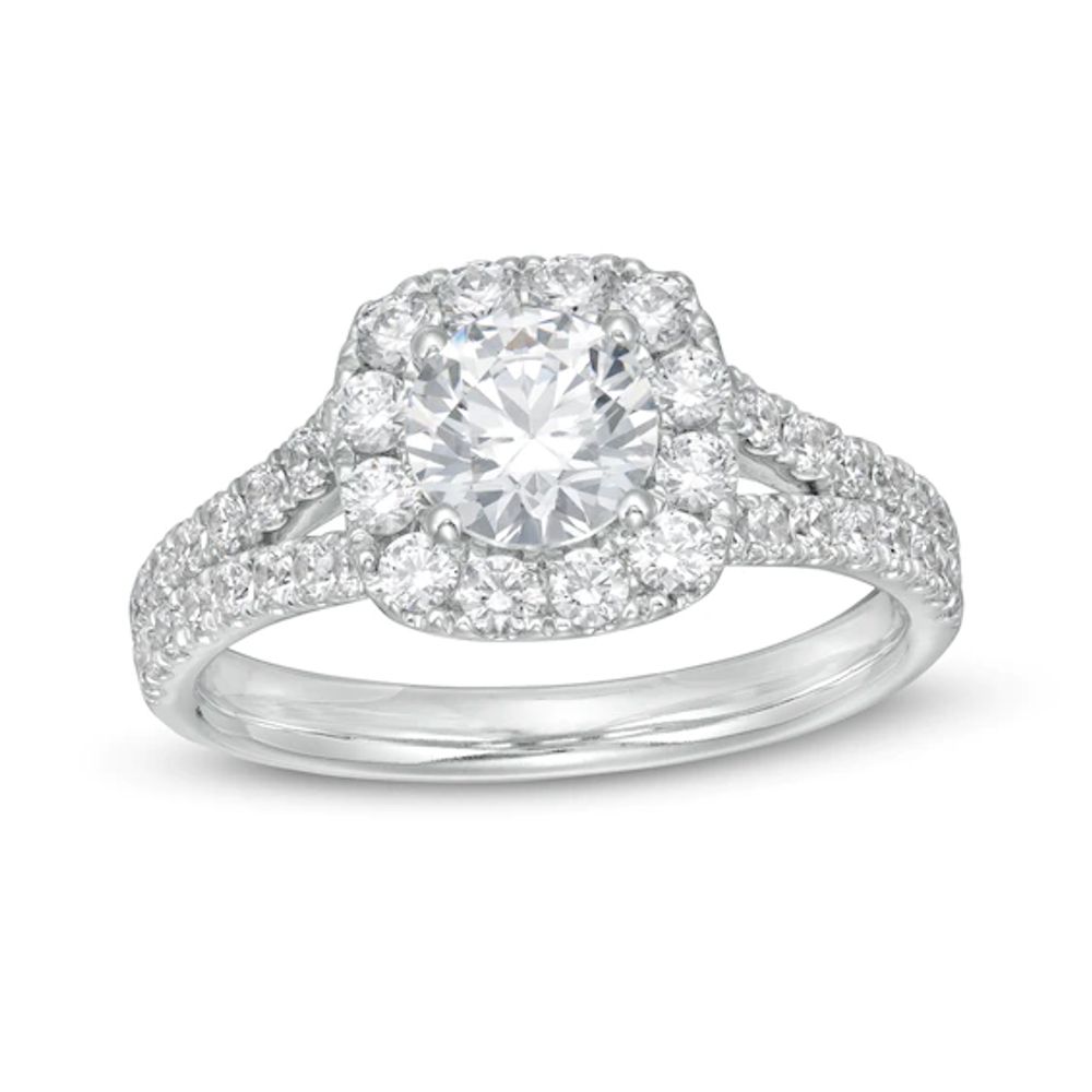 1-7/8 CT. T.w. Certified Diamond Frame Split Shank Engagement Ring in Platinum (I/Si2)