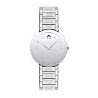 Ladies' Movado Sapphireâ¢ Diamond Accent Watch with Silver-Tone Dial (Model: 0607548)