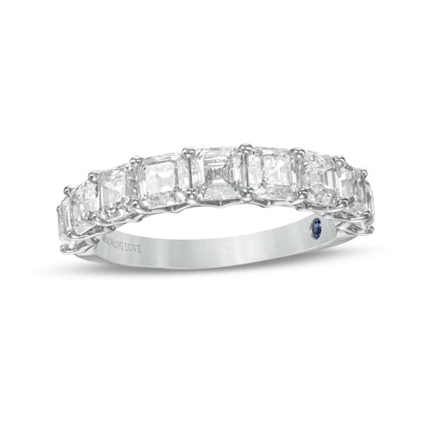 Vera Wang Love Collection 2-3/8 CT. T.w. Certified Asscher-Cut Diamond Anniversary Band in 14K White Gold (I/Si2)